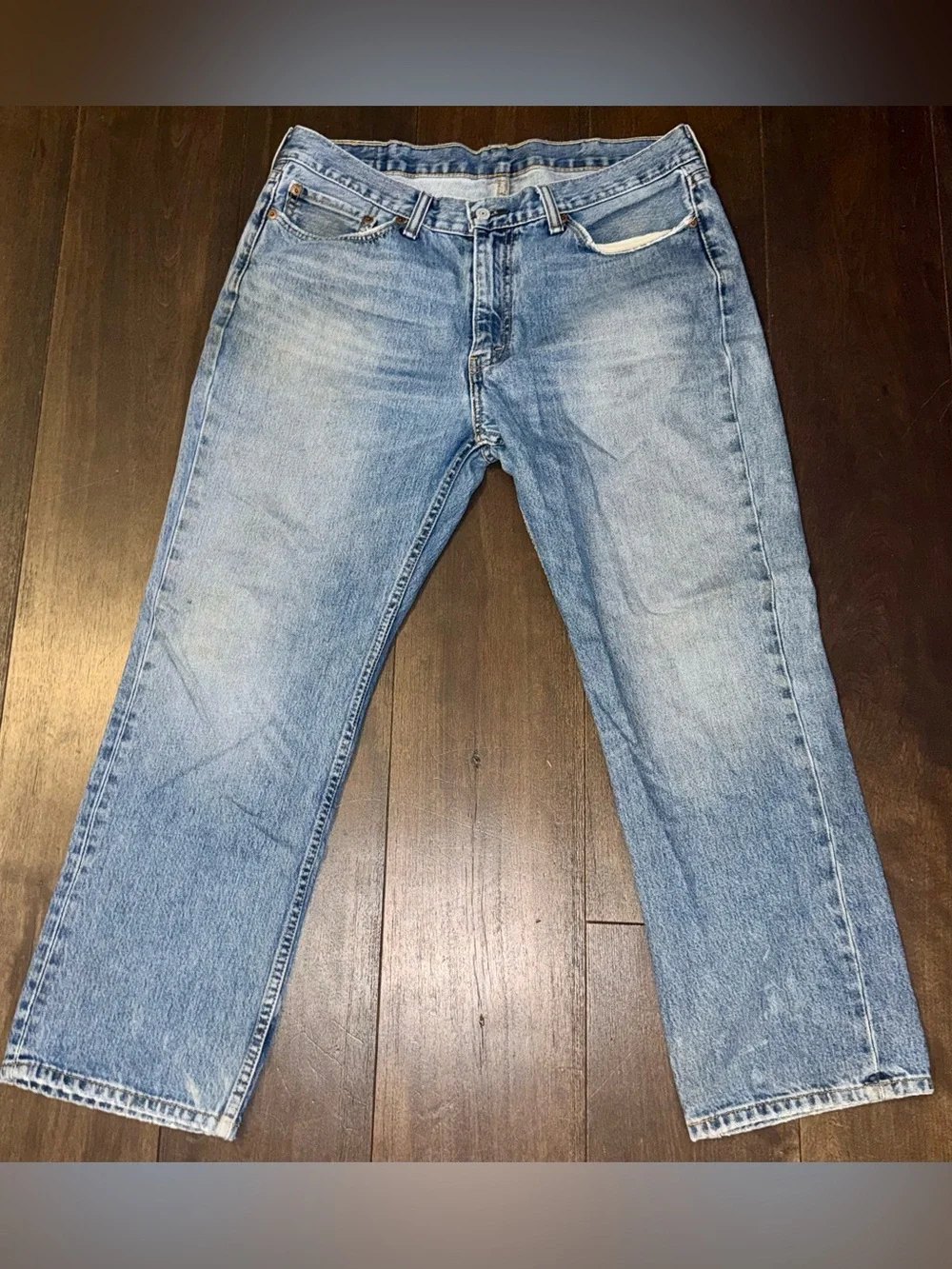 Levi’s 514 Straight Fit Jeans Mens 38x30 Light Wash Blue Denim Classic Mid Rise